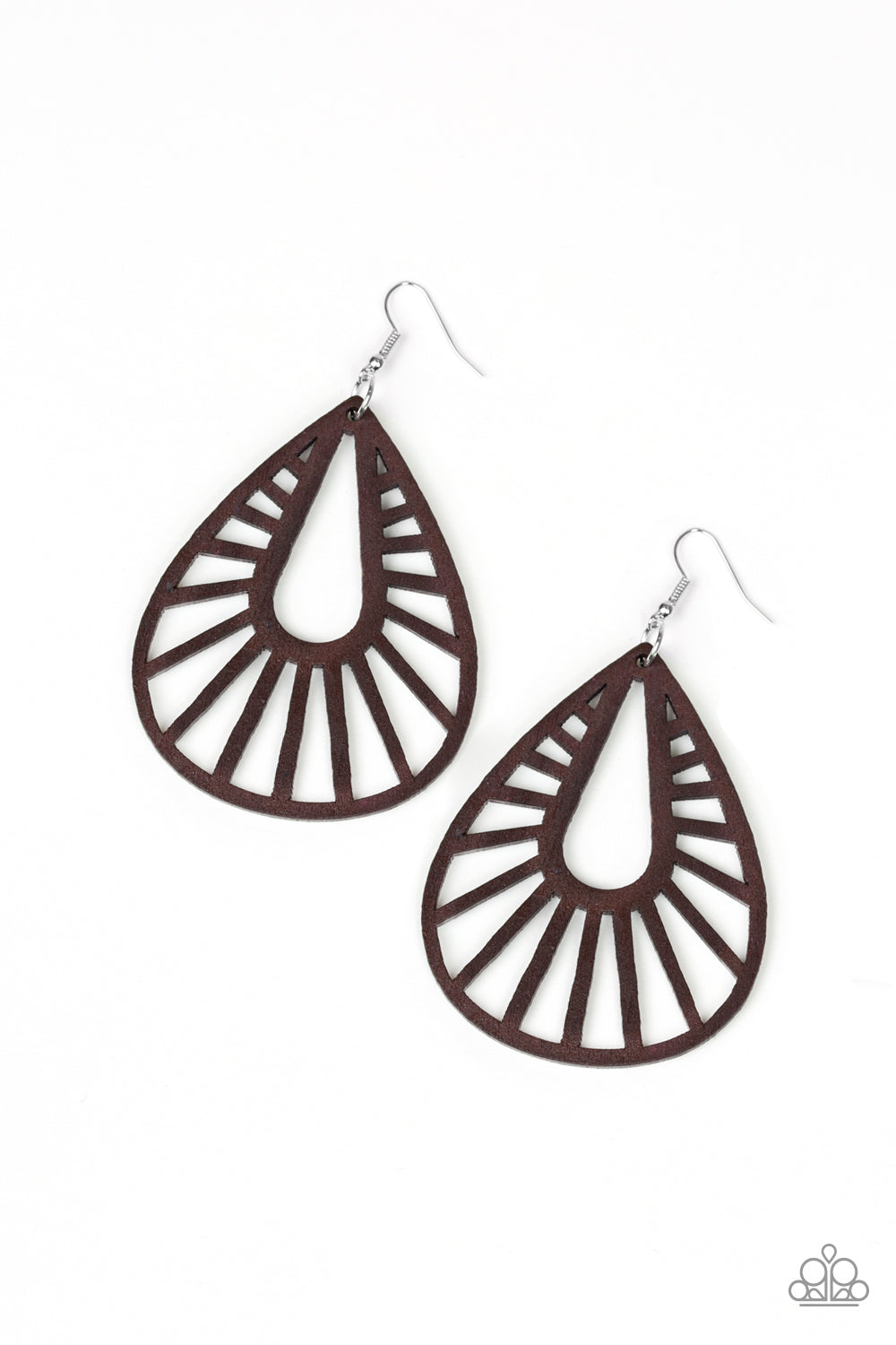 Paparazzi Accessories Coachella Chill - Brown Wood Earrings - Lady T Accessories