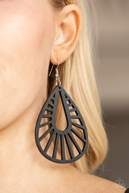 Paparazzi Accessories Coachella Chill - Black Earrings - Lady T Accessories