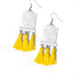 Paparazzi Accessories Tassel Retreat - Yellow Earrings - Lady T Accessories
