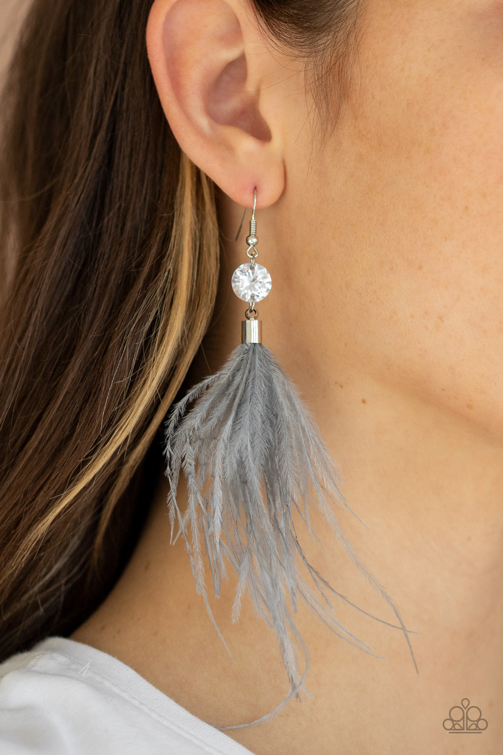 Paparazzi Accessories Feathered Flamboyance - Silver Earrings - Lady T Accessories