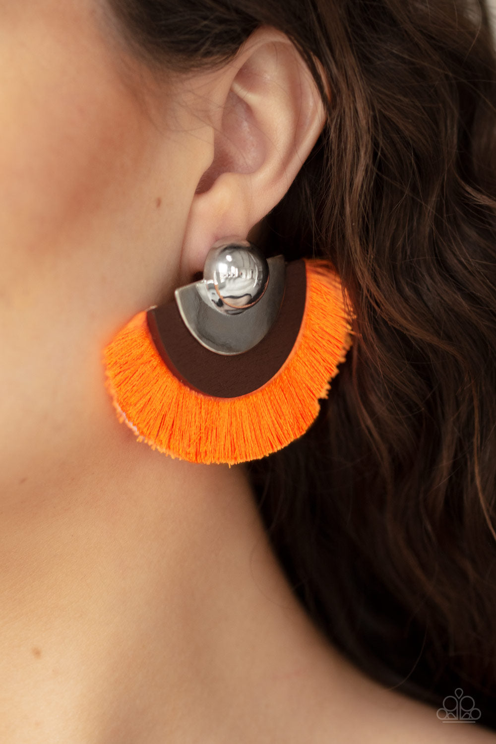 Paparazzi Accessories Fan the FLAMBOYANCE - Orange Earrings - Lady T Accessories