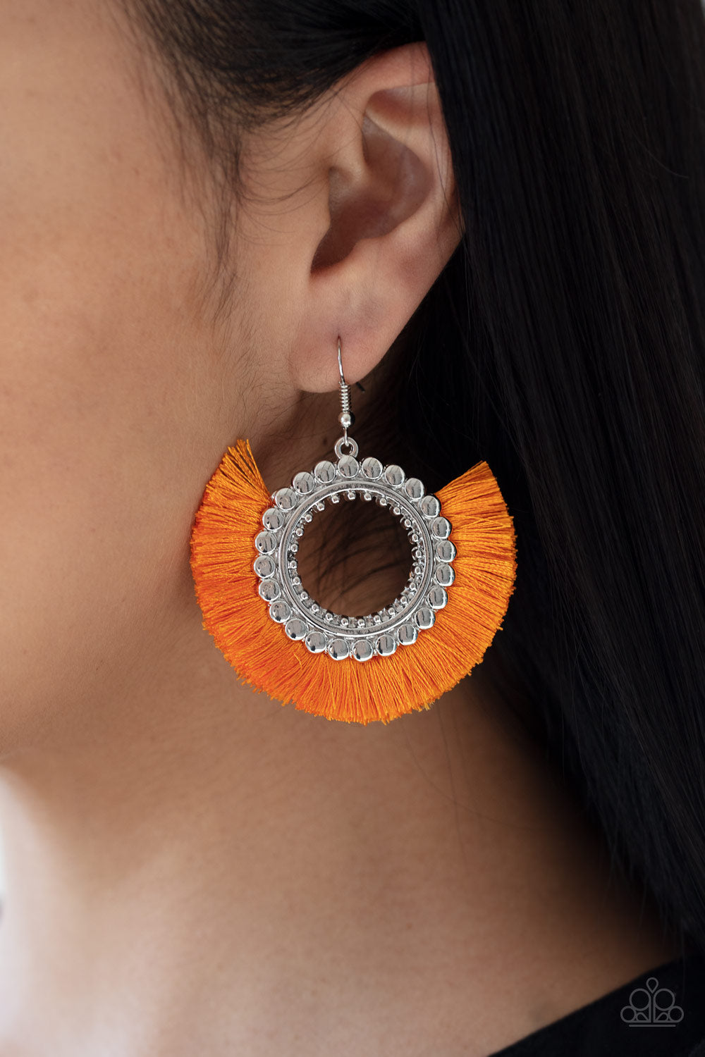 Paparazzi Accessories Fringe Fanatic - Orange Earrings - Lady T Accessories