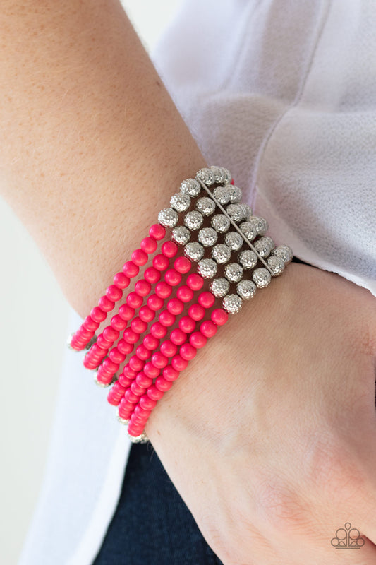 Paparazzi Accessories LAYER it On Thick - Pink Bracelets - Lady T Accessories