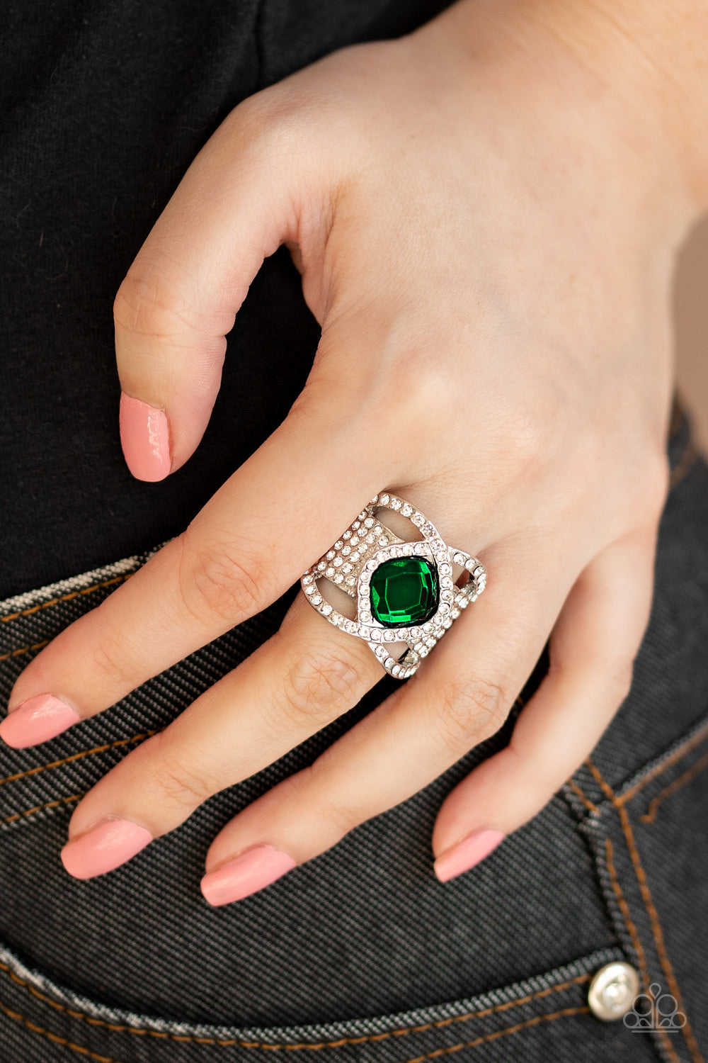 Paparazzi Accessories Triple Crown Twinkle - Green Rings - Lady T Accessories