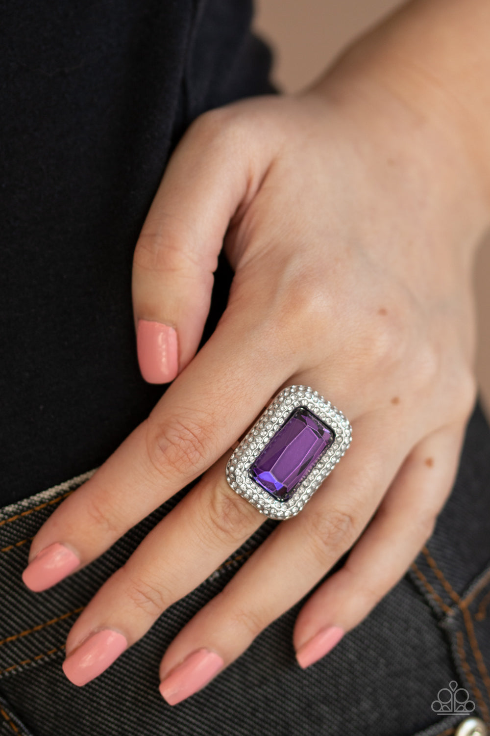 Paparazzi Accessories A Grand STATEMENT-MAKER - Purple Rings - Lady T Accessories