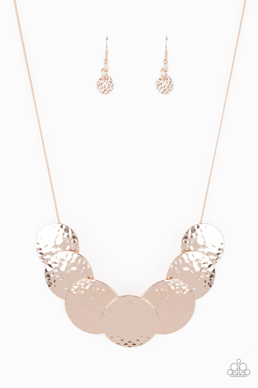 Paparazzi Accessories RADIAL Waves - Rose Gold Necklaces - Lady T Accessories
