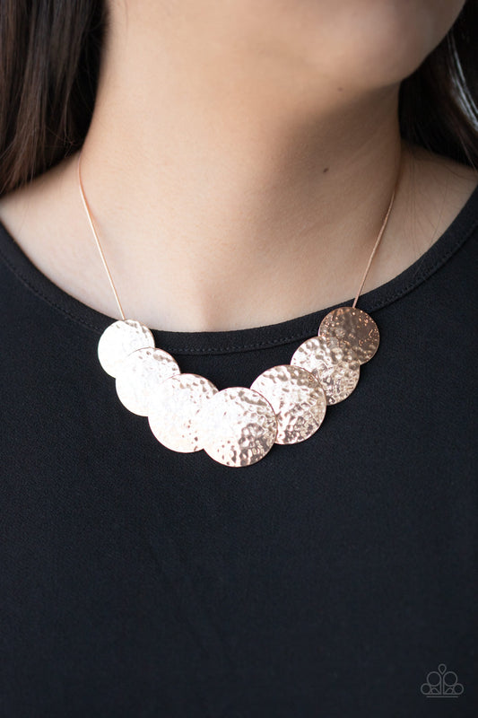Paparazzi Accessories RADIAL Waves - Rose Gold Necklaces - Lady T Accessories