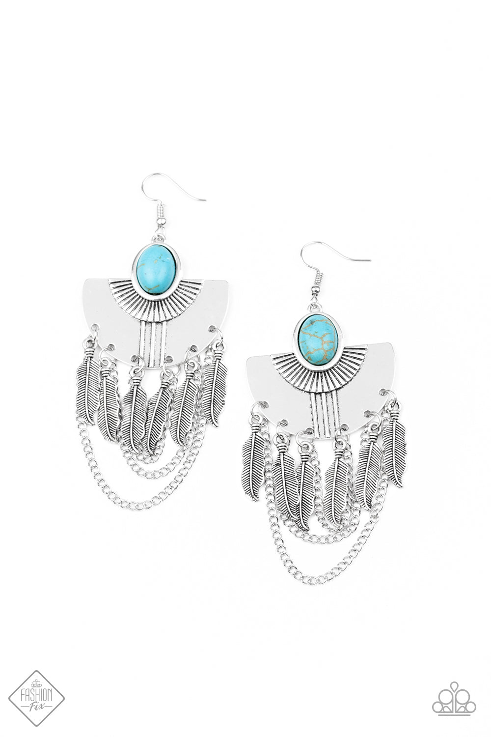 Paparazzi Accessories Sure Thing Chief! - Blue Earrings - Lady T Accessories