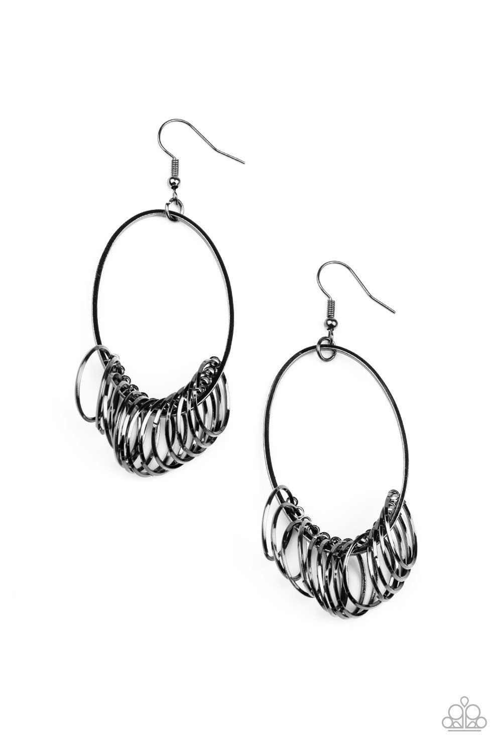 Paparazzi Accessories Halo Effect - Black Earrings - Lady T Accessories