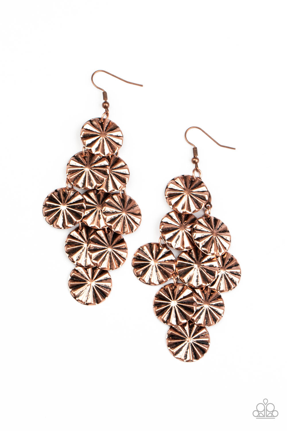 Paparazzi Accessories Star Spangled Shine - Copper Earrings - Lady T Accessories