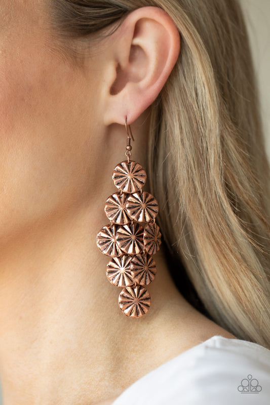 Paparazzi Accessories Star Spangled Shine - Copper Earrings - Lady T Accessories