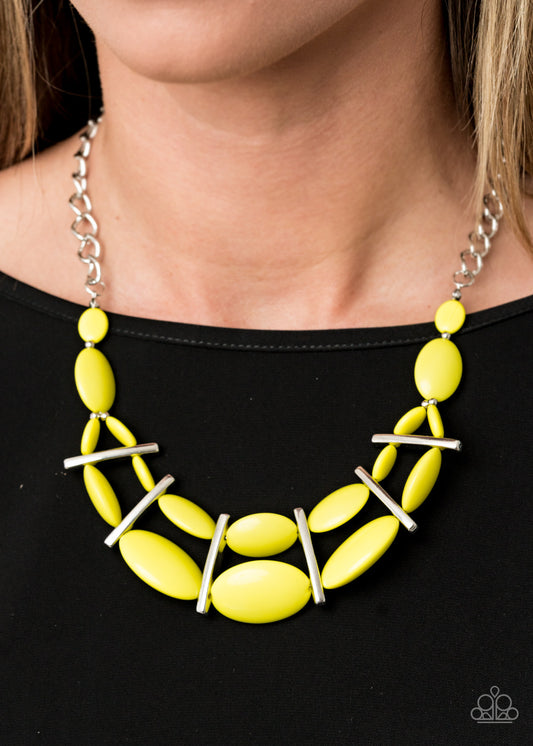 Paparazzi Accessories Law of the Jungle - Yellow Necklaces - Lady T Accessories
