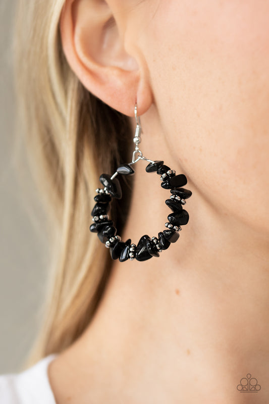 Paparazzi Accessories Going for Grounded - Black Earrings - Lady T Accessories