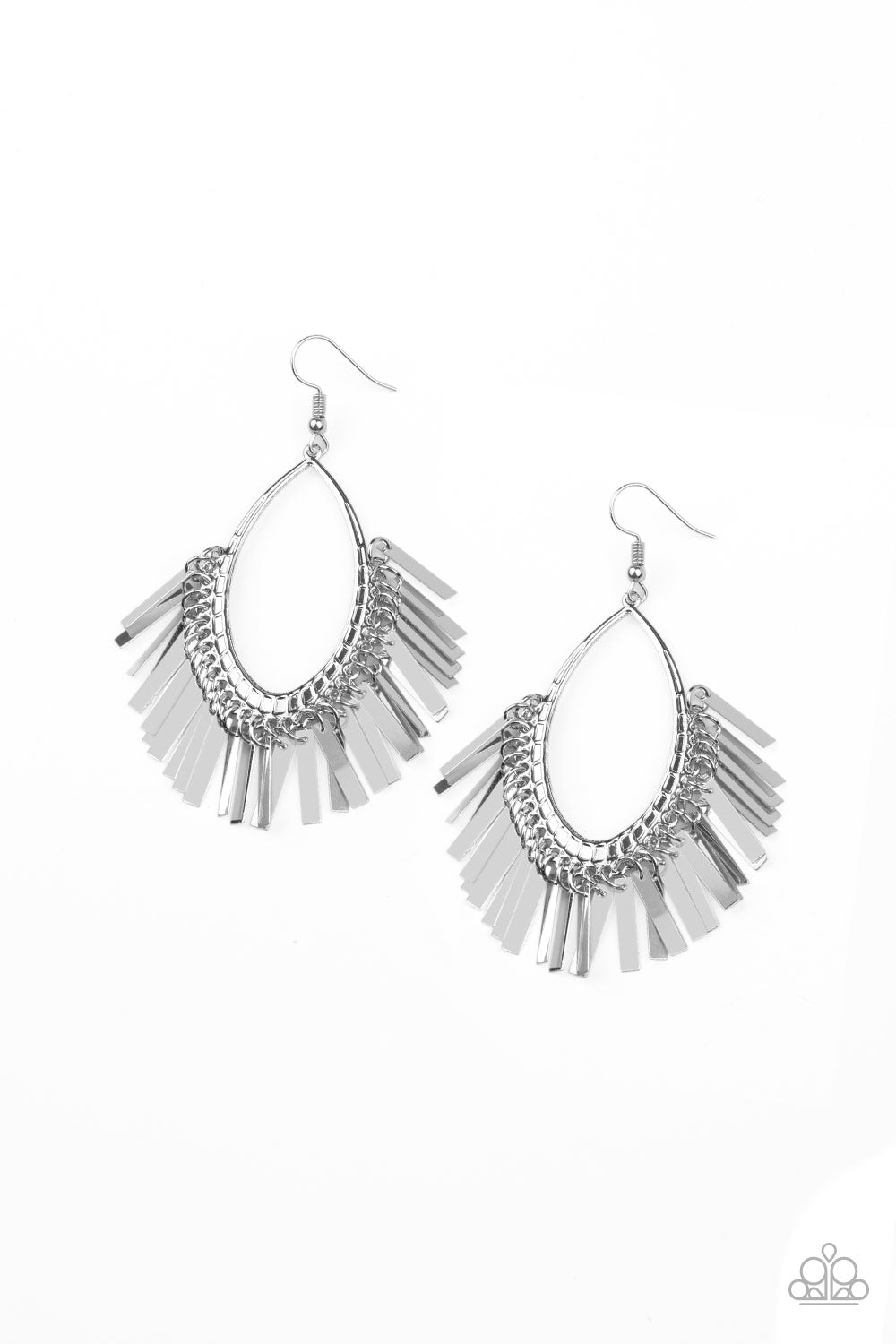 Paparazzi Accessories Fine-Tuned - Silver Earrings - Lady T Accessories