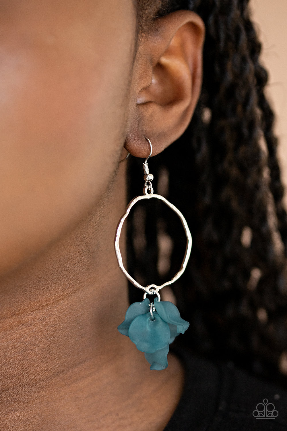 Paparazzi Accessories Petals on the Floor - Blue Acrylic Earrings - Lady T Accessories