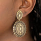Paparazzi Accessories Ageless Artifacts - Brass Clip-On Earrings - Lady T Accessories