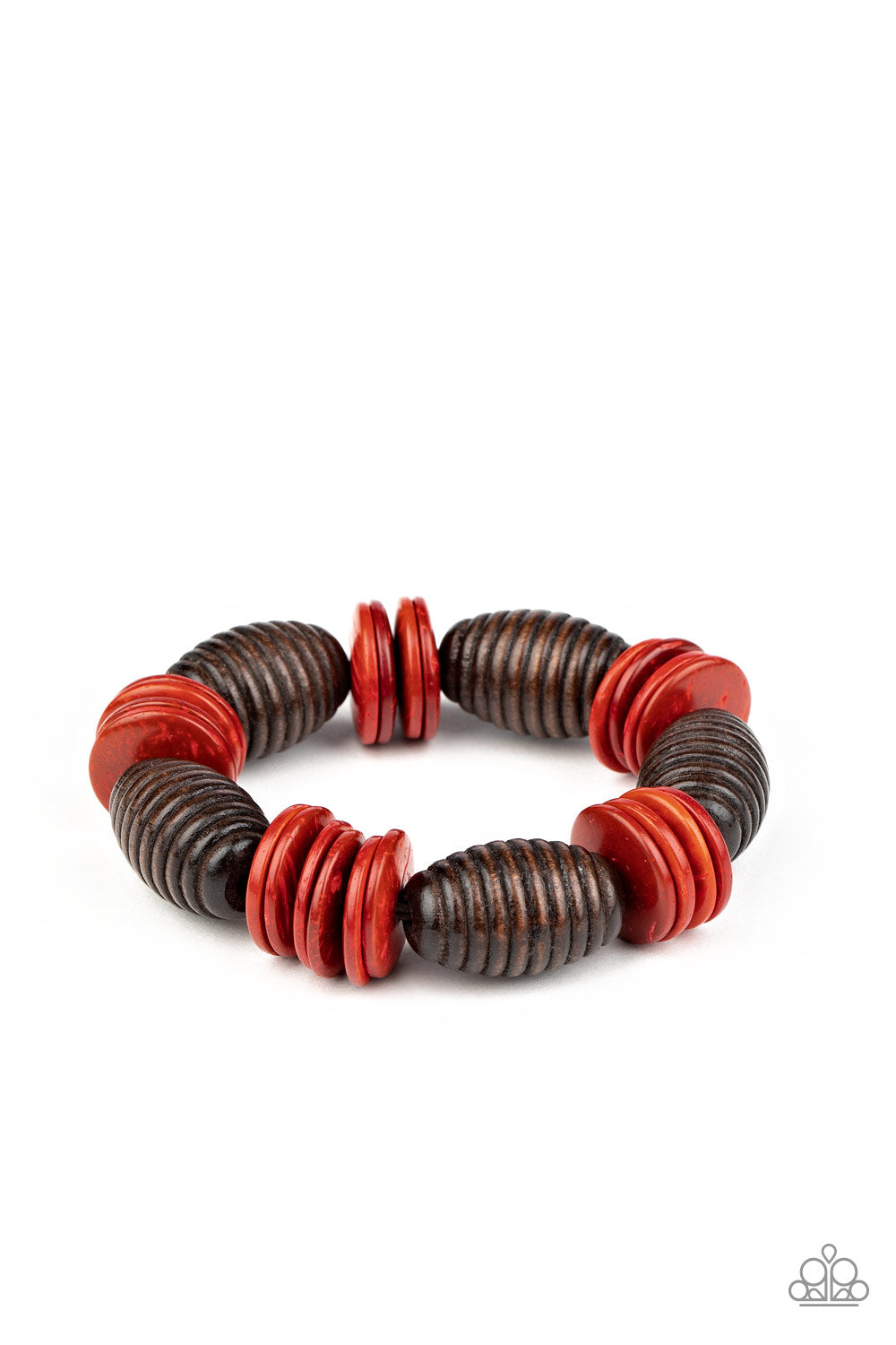 Paparazzi Accessories Caribbean Castaway - Red Wood Bracelets - Lady T Accessories