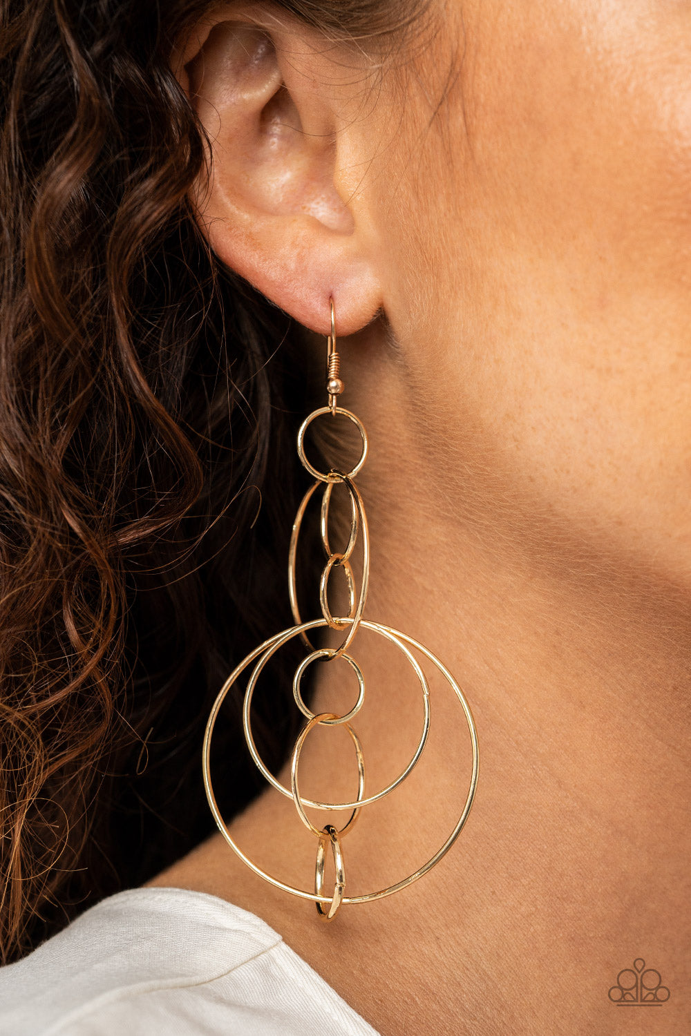 Paparazzi Accessories Running Circles Around You - Gold Earrings - Lady T Accessories