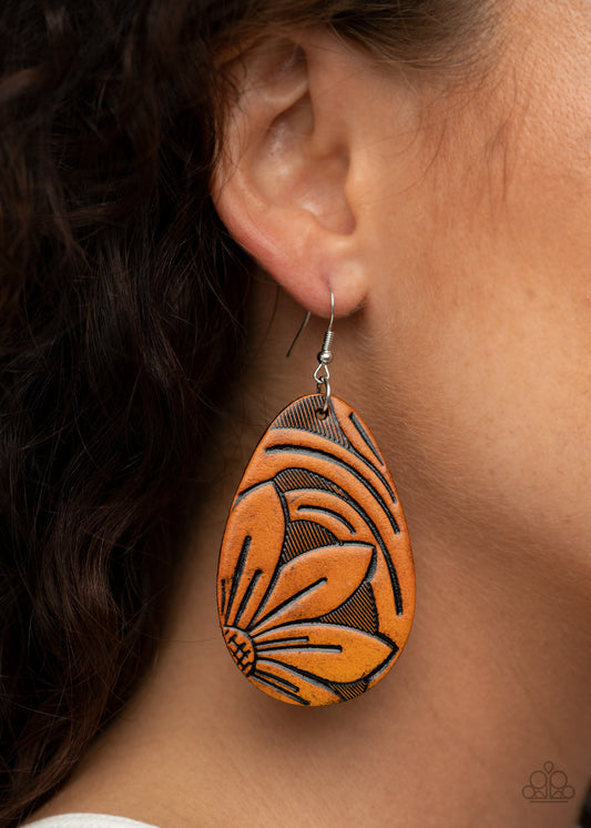 Paparazzi Accessories Garden Therapy - Brown Earrings - Lady T Accessories