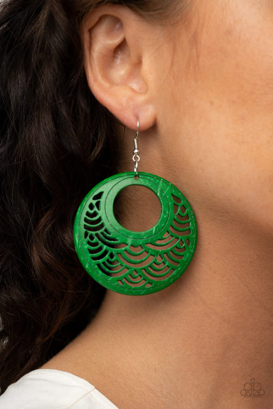 Paparazzi Accessories Tropical Canopy - Green Earrings - Lady T Accessories