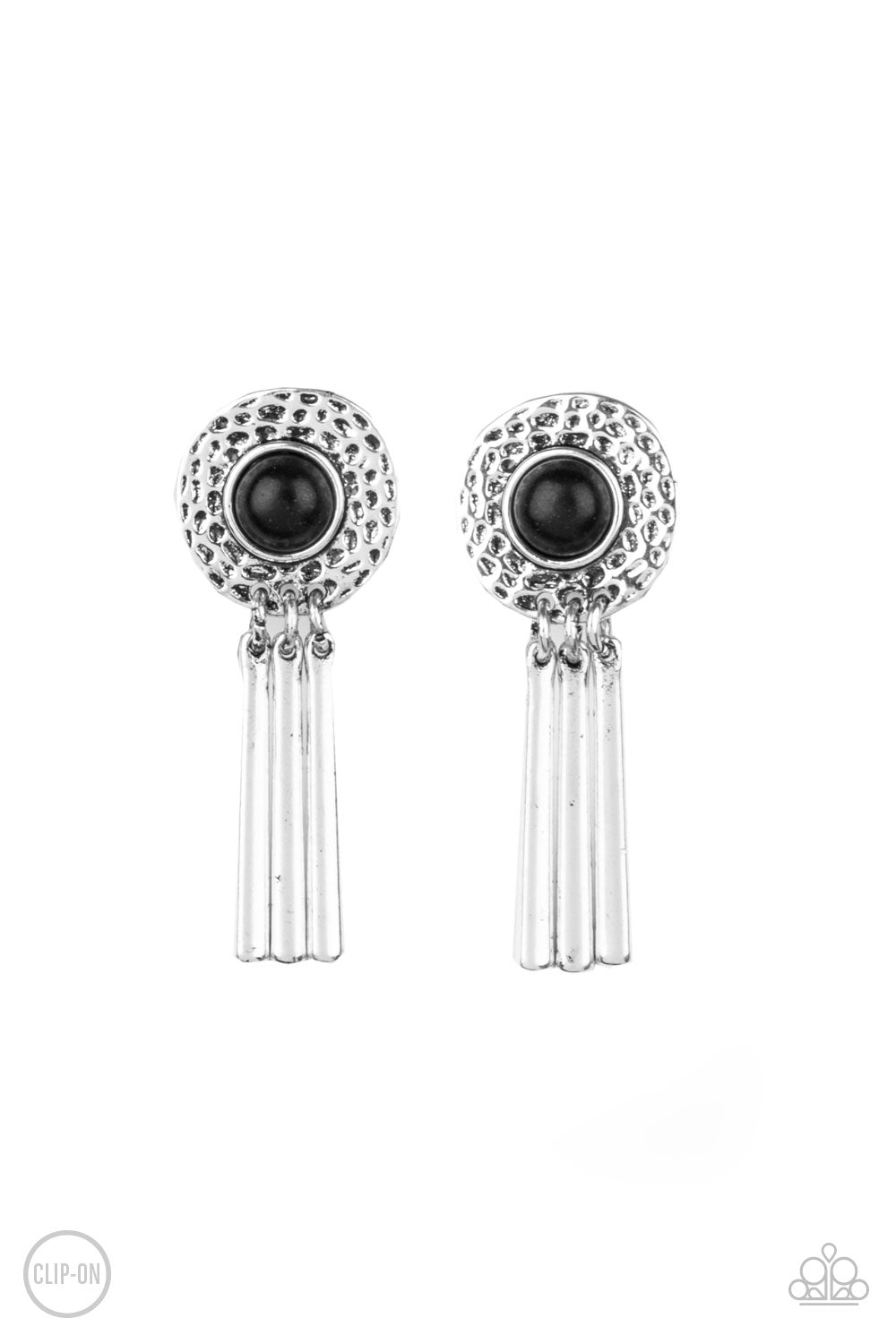 Paparazzi Accessories Desert Amulet - Black Clip-on Earrings - Lady T Accessories