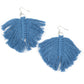 Paparazzi Accessories Macrame Mamba - Blue Earrings - Lady T Accessories