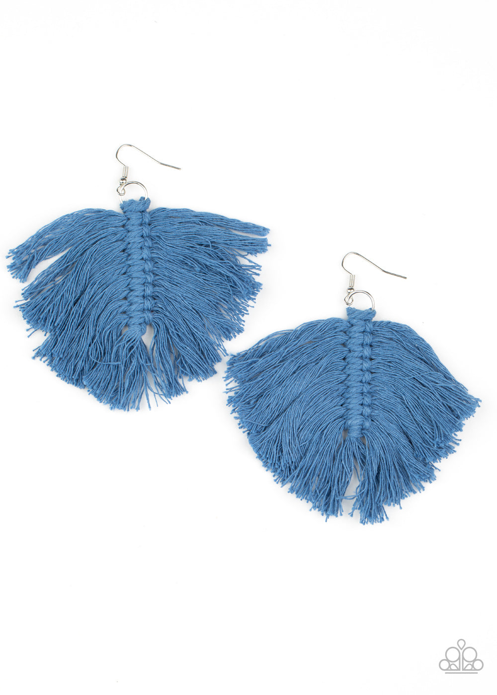 Paparazzi Accessories Macrame Mamba - Blue Earrings - Lady T Accessories