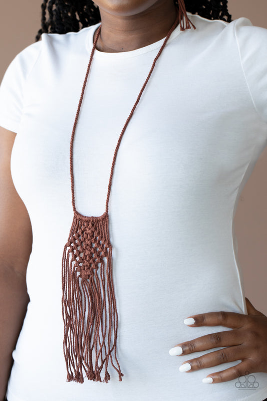 Paparazzi Accessories Macrame Mantra - Brown Necklaces - Lady T Accessories