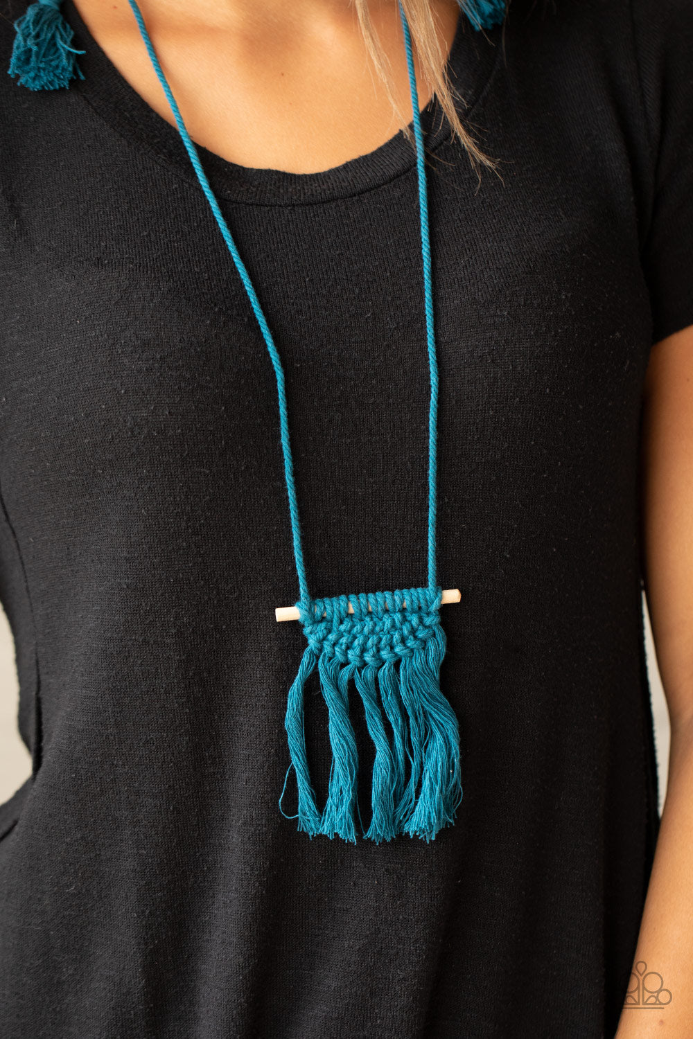 Paparazzi Accessories Between You and MACRAME - Blue Necklaces - Lady T Accessories