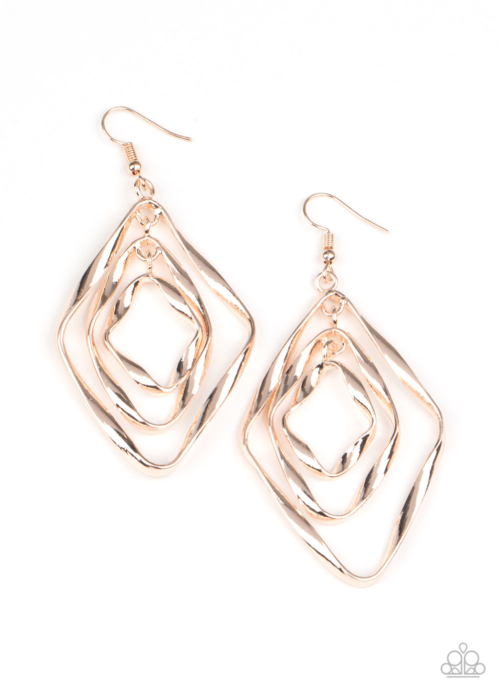 Paparazzi Accessories Retro Resplendence - Rose Gold Earrings - Lady T Accessories