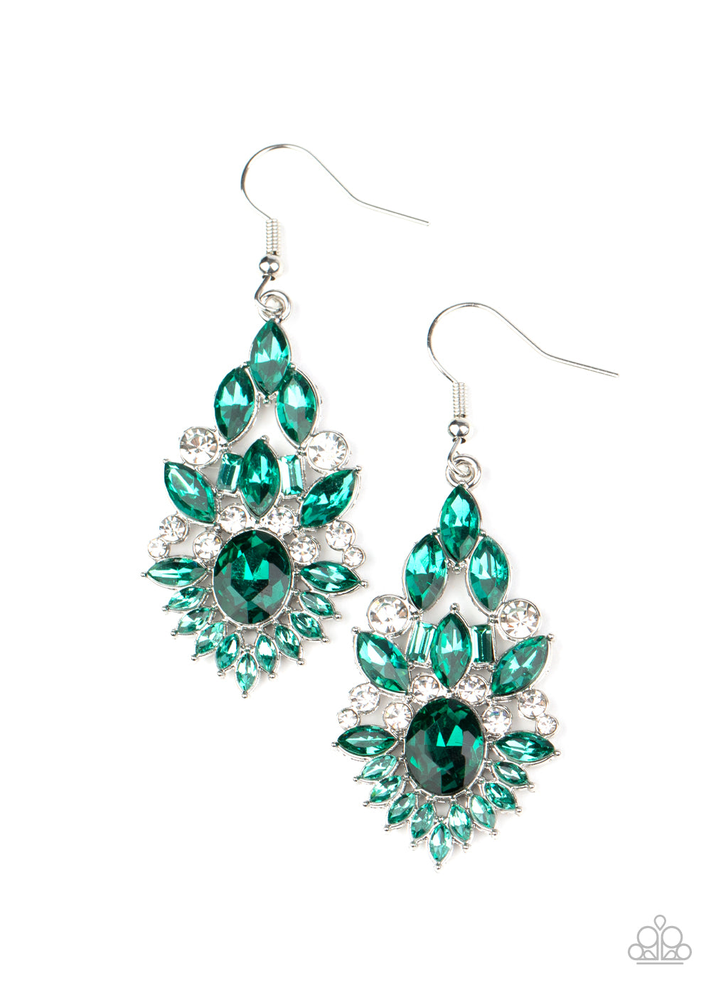 Paparazzi Accessories Ice Castle Couture - Green Earrings - Lady T Accessories