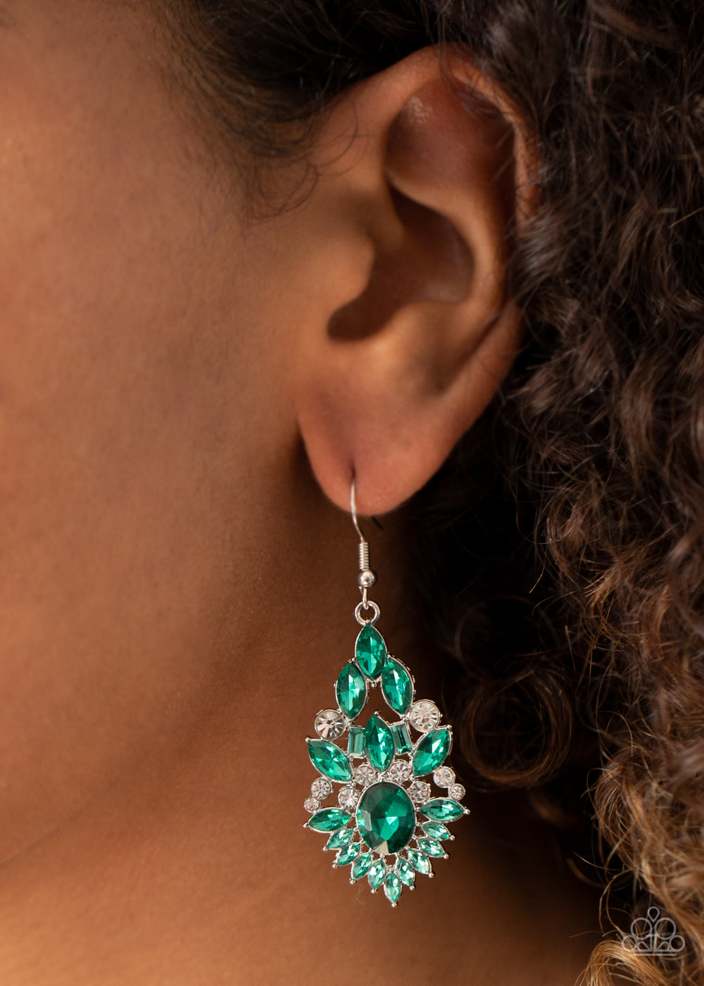 Paparazzi Accessories Ice Castle Couture - Green Earrings - Lady T Accessories