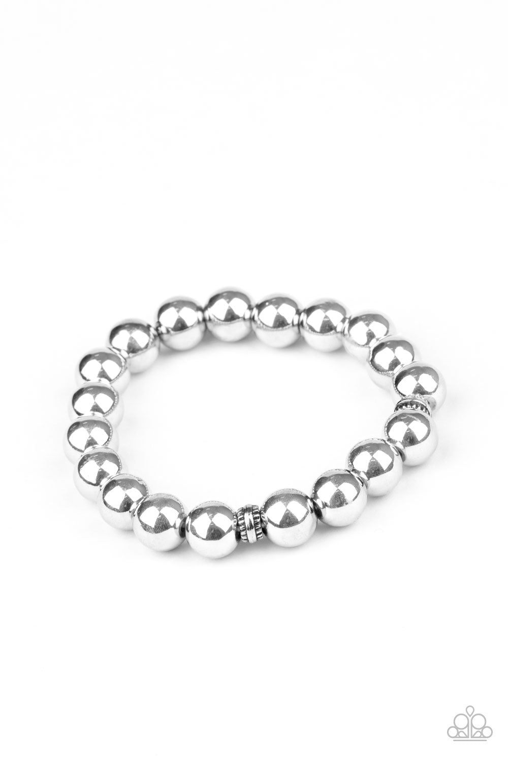 Paparazzi Accessories Resilience - Silver Urban Stretchy Band Bracelets - Lady T Accessories