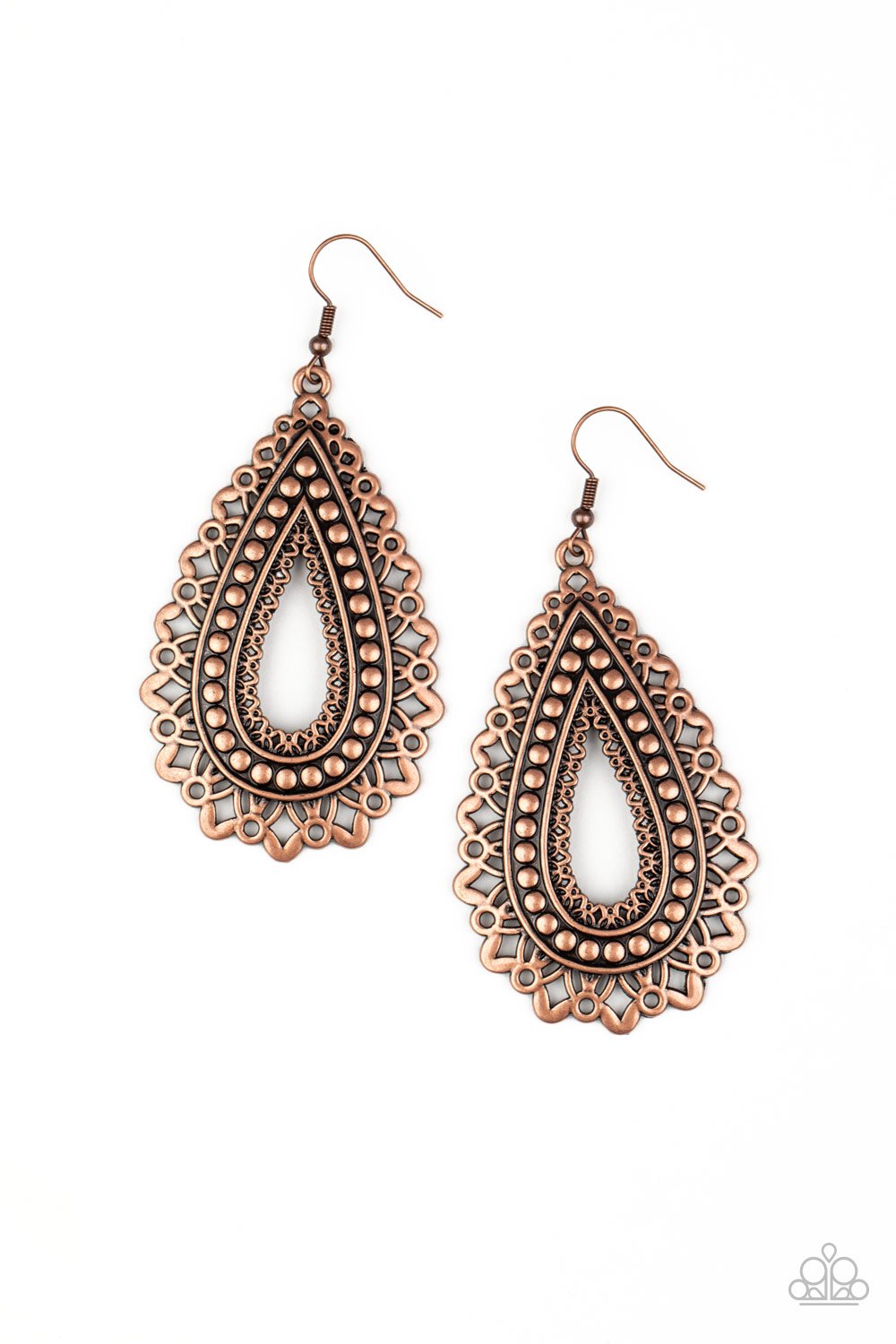 Paparazzi Accessories Texture Garden - Copper Earrings - Lady T Accessories