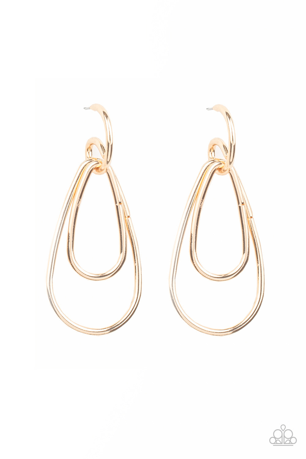 Paparazzi Accessories Droppin Drama - Gold Earrings - Lady T Accessories