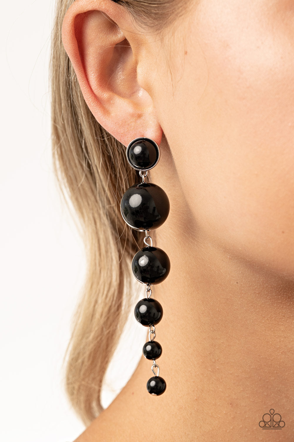 Paparazzi Accessories Living a WEALTHY Lifestyle  - Black Earrings  - Lady T Accessories