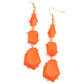 Paparazzi Accessories Geo Getaway - Orange Earrings - Lady T Accessories
