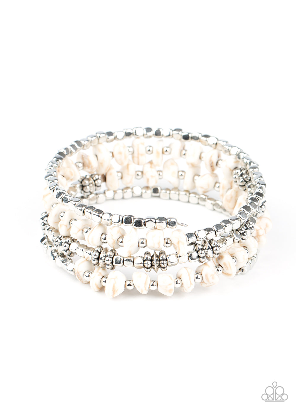 Paparazzi Accessories Rockin Renegade - White Bracelets - Lady T Accessories