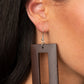 Paparazzi Accessories Totally Framed - Brown Wood Earrings - Lady T Accessories
