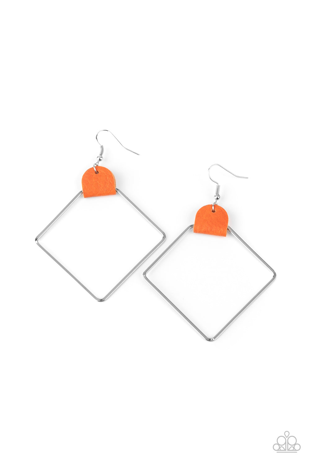 Paparazzi Accessories Friends of a LEATHER - Orange Earrings - Lady T Accessories
