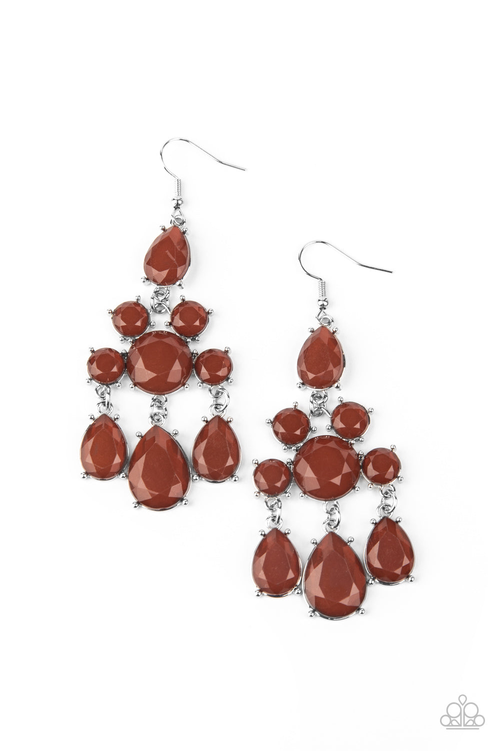 Paparazzi Accessories Afterglow Glamour - Brown Earrings - Lady T Accessories