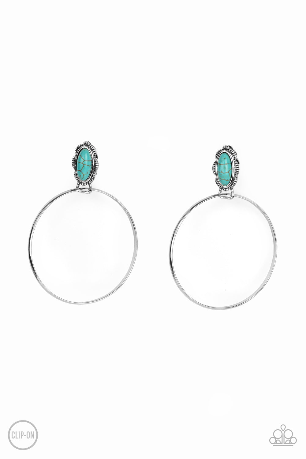 Paparazzi Accessories At Long LASSO - Blue Clip-On Earrings - Lady T Accessories