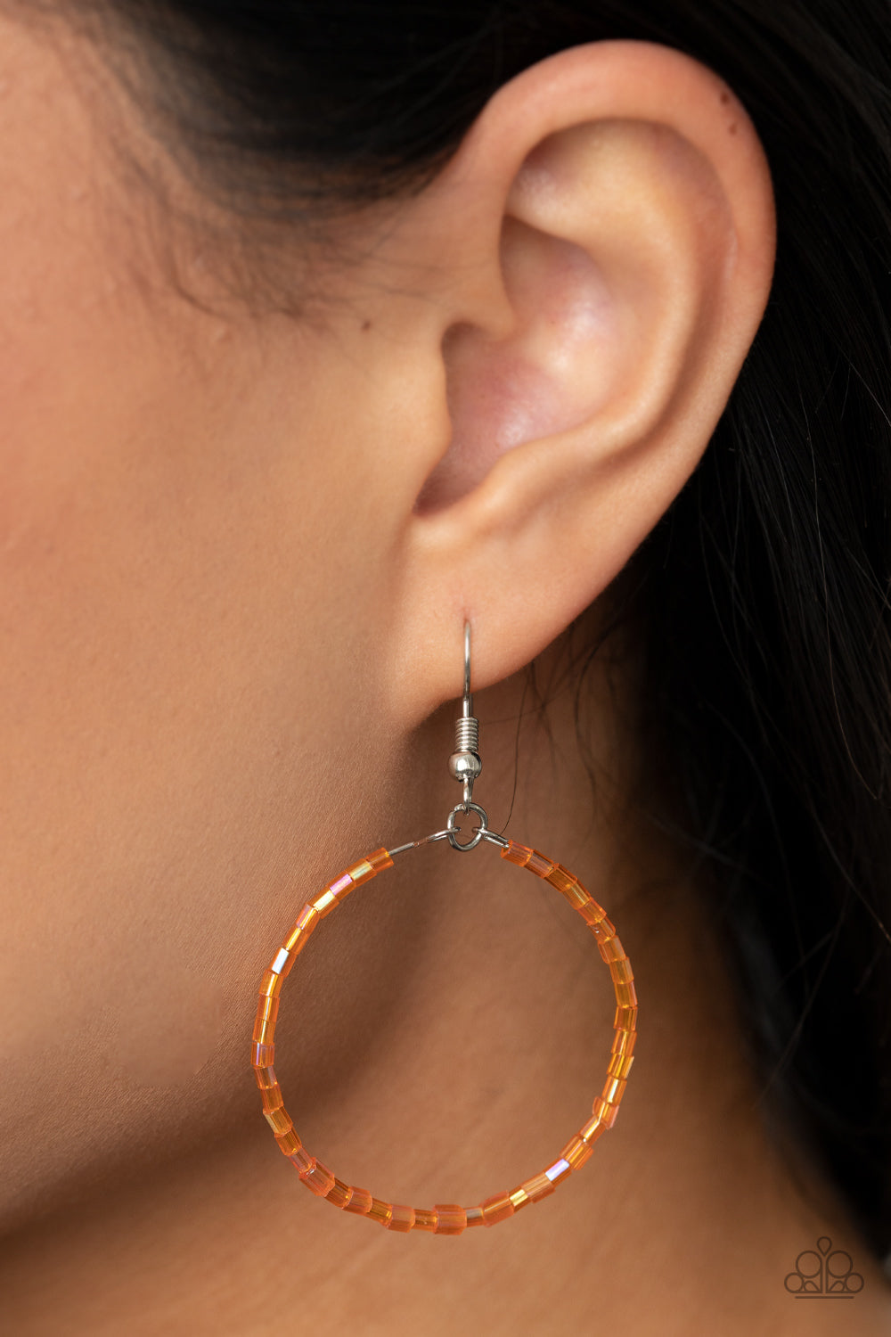 Paparazzi Accessories Colorfully Curvy - Orange Earrings - Lady T Accessories