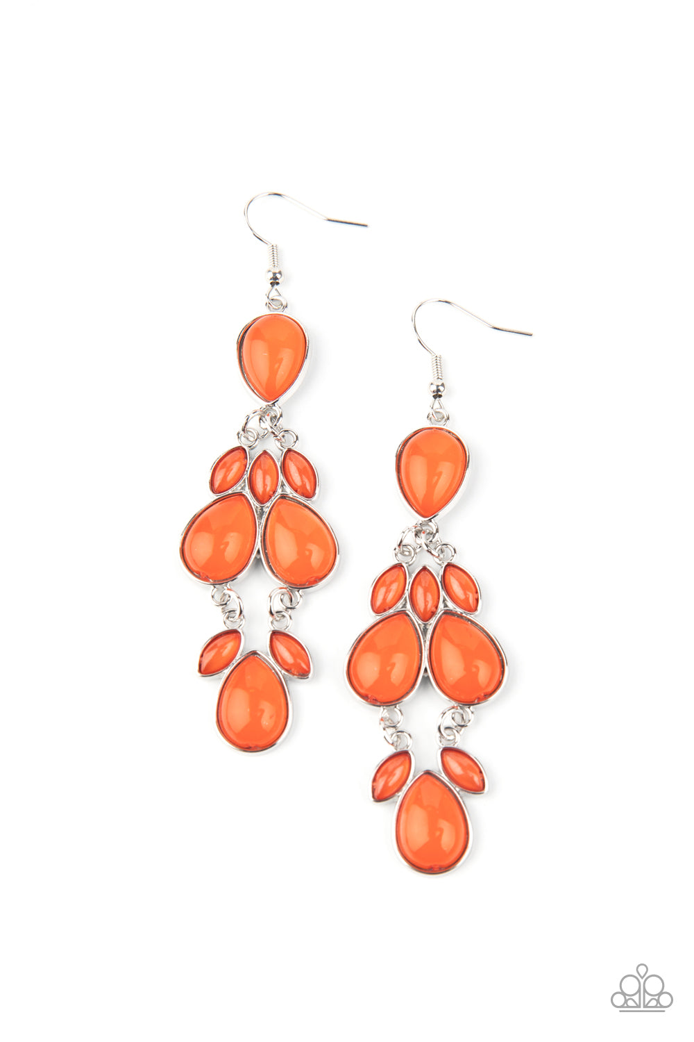 Paparazzi Accessories Superstar Social - Orange Earrings - Lady T Accessories