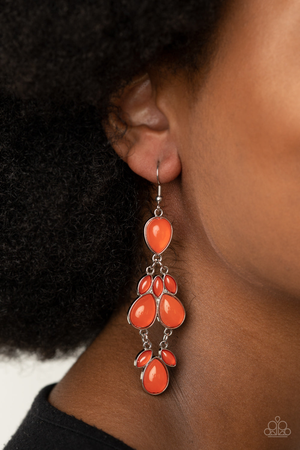 Paparazzi Accessories Superstar Social - Orange Earrings - Lady T Accessories