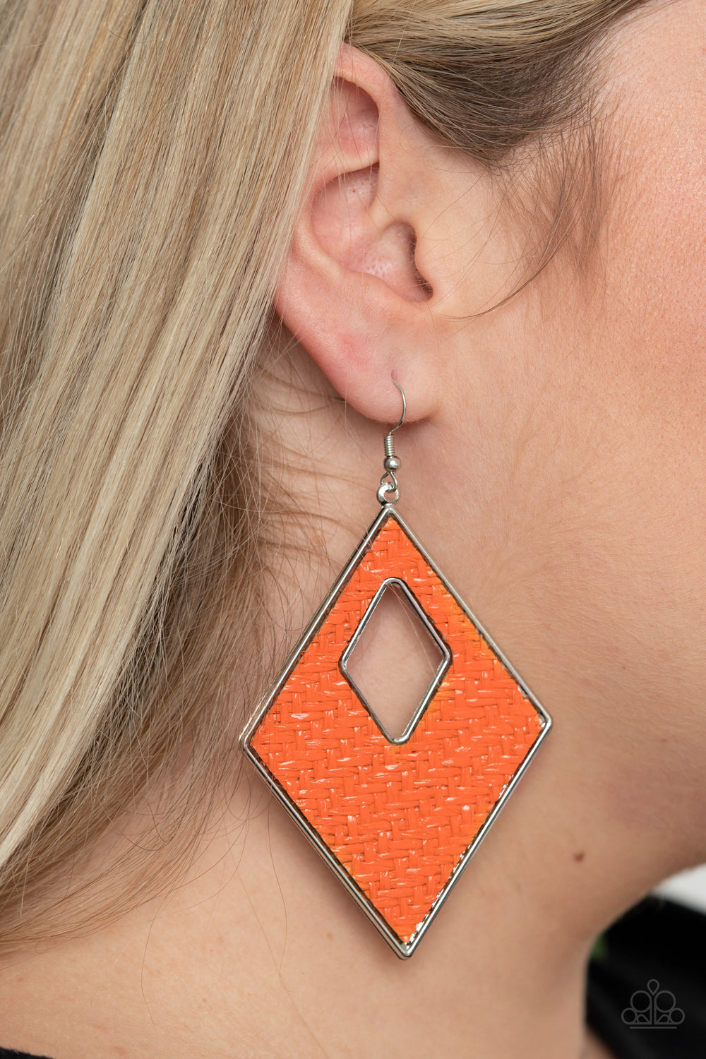 Paparazzi Accessories Woven Wanderer - Orange Earrings - Lady T Accessories