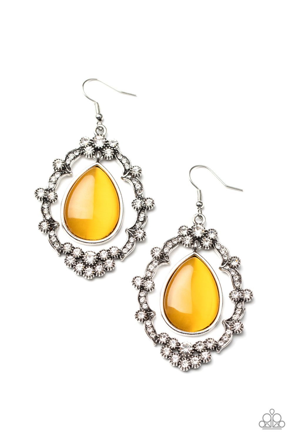 Paparazzi Accessories Icy Eden - Yellow Earrings - Lady T Accessories