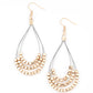 Paparazzi Accessories Off the Blocks Shimmer - Gold Earrings - Lady T Accessories