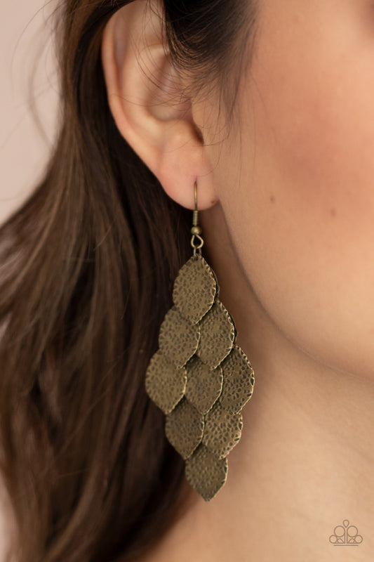 Paparazzi Accessories Loud and Leafy - Brass Earrings - Lady T Accessories