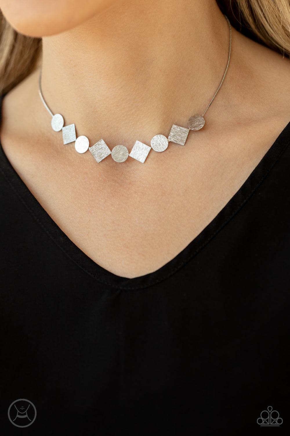 Paparazzi Accessories Don't Get Bent Out of Shape - Silver Choker Necklaces - Lady T Accessories